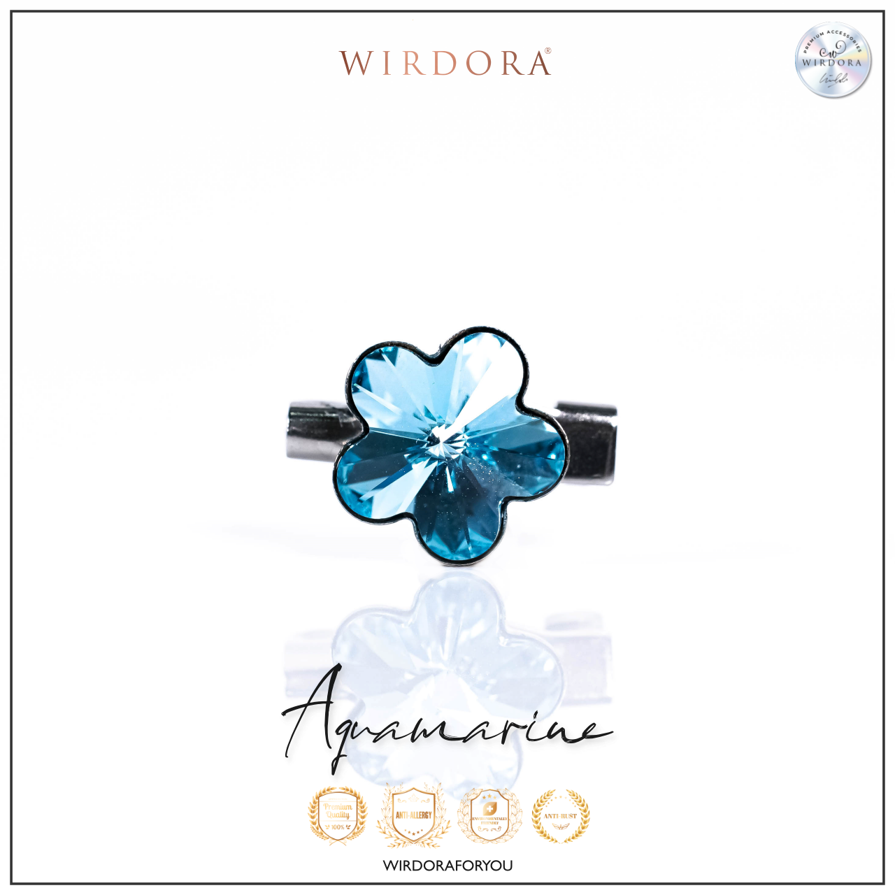WIRDORA FANCY FLOWER BROOCH WITH CERTIFIED AUTHENTIC CRYSTALS / HIJAB