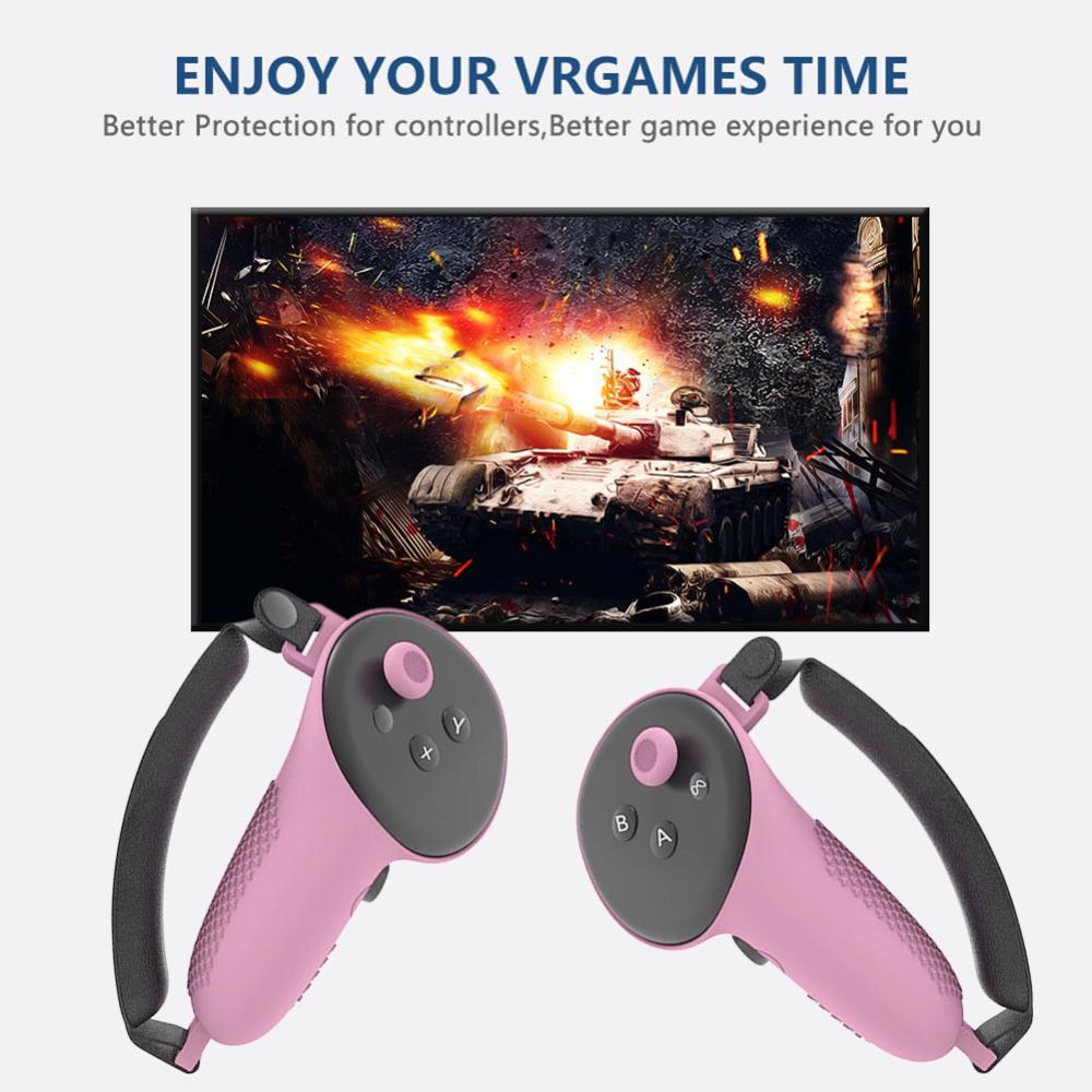 1 Pair TPU Controller Case Cover Non-Slip Controller Grips Cover Shockproof Anti-Fall for Meta Quest 3 VR Accessories