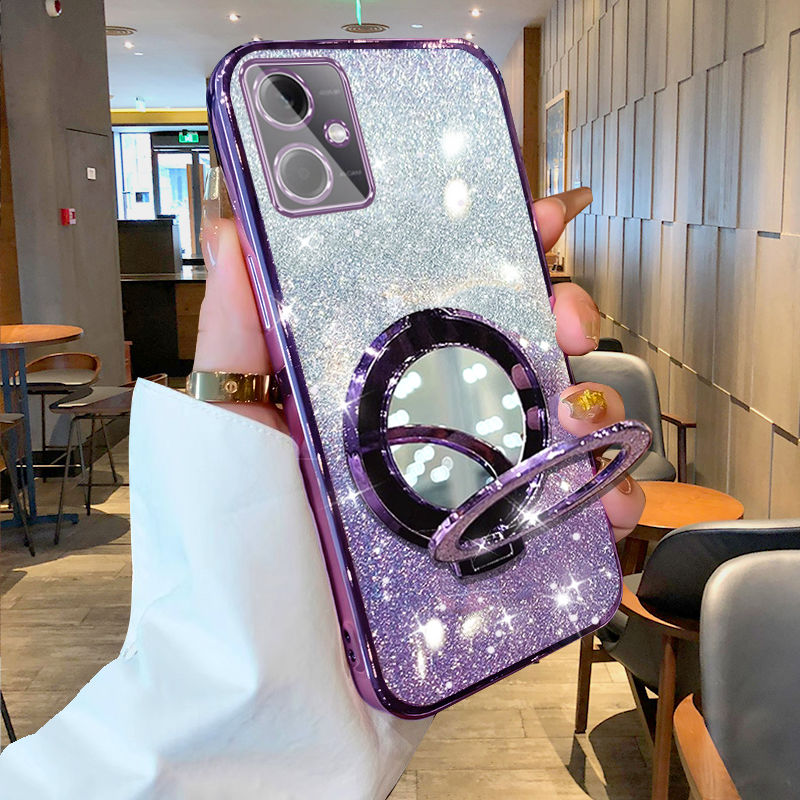Bargain%20price%20For%20OPPO%20A5%20Pro%204G%20Back%20Cover%20Makeup%20Mirror%20Stand%20Holder%20Phone%20Case%20for%20Girls%20Luxury%20Slim%20Cover%20with%20Gradient%20Glitter%20Anti-Scratch%20Protection%20-%20Image%203