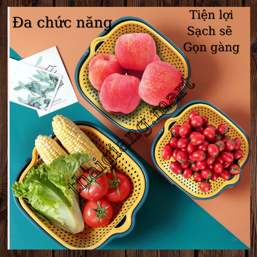 Sét rổ chậu 6 món đựng rau, hoa quả