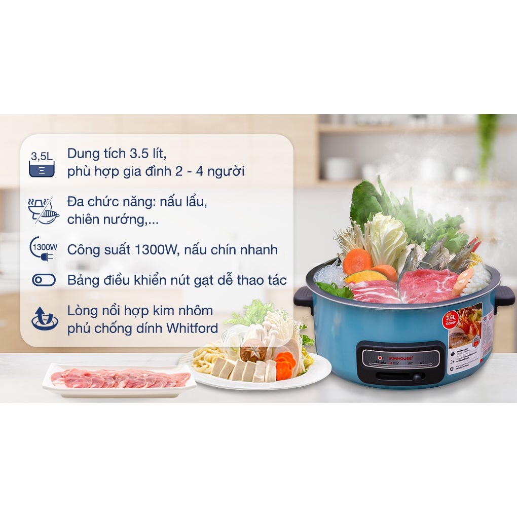 Nồi lẩu điện Sunhouse SHD4527 3.5 lít