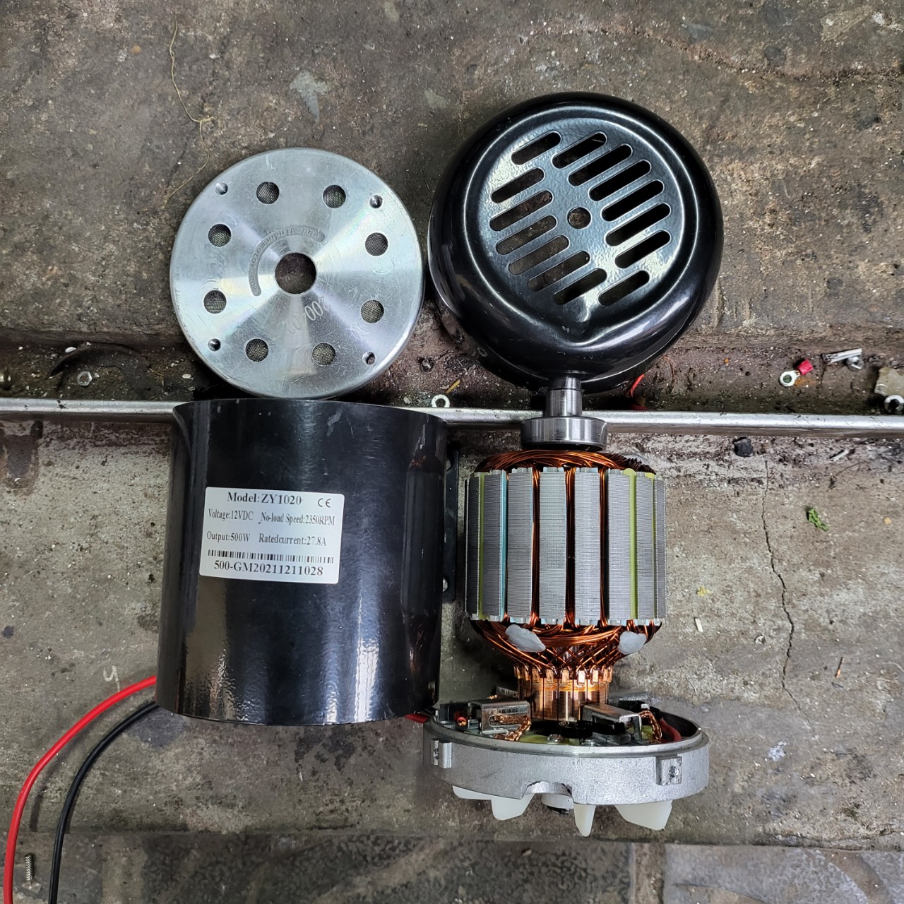 Motor DC 24v 500w có cánh làm mát motor