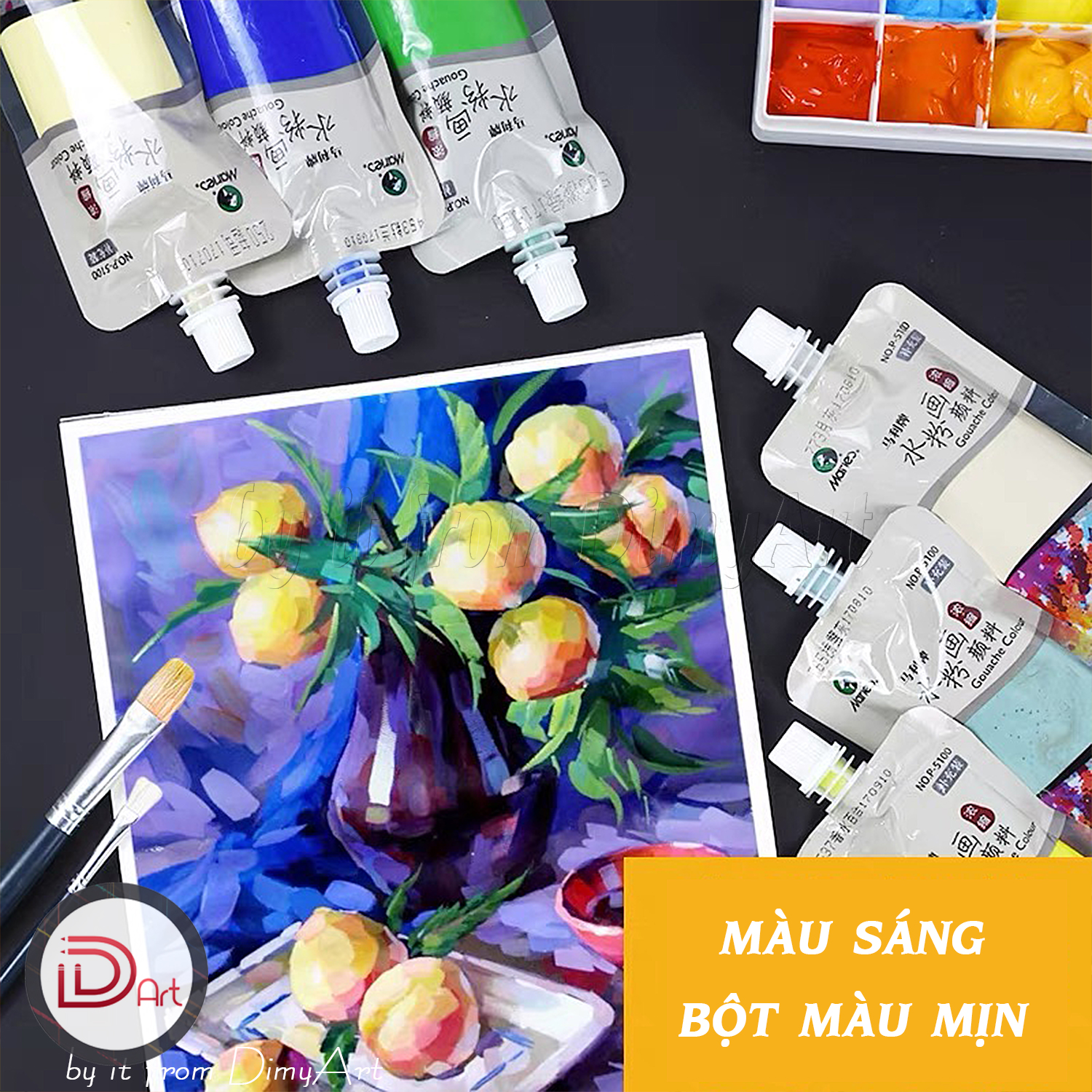 Màu gouache/nước thạch cao cấp MARIE's 100ml