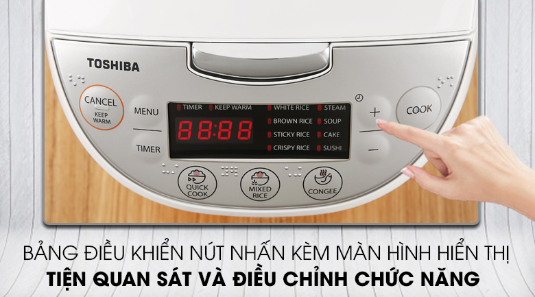Nồi cơm điện tử Toshiba 1 lít RC-10DH2PV(W) (Mẫu trưng bày mới 99% không thùng)