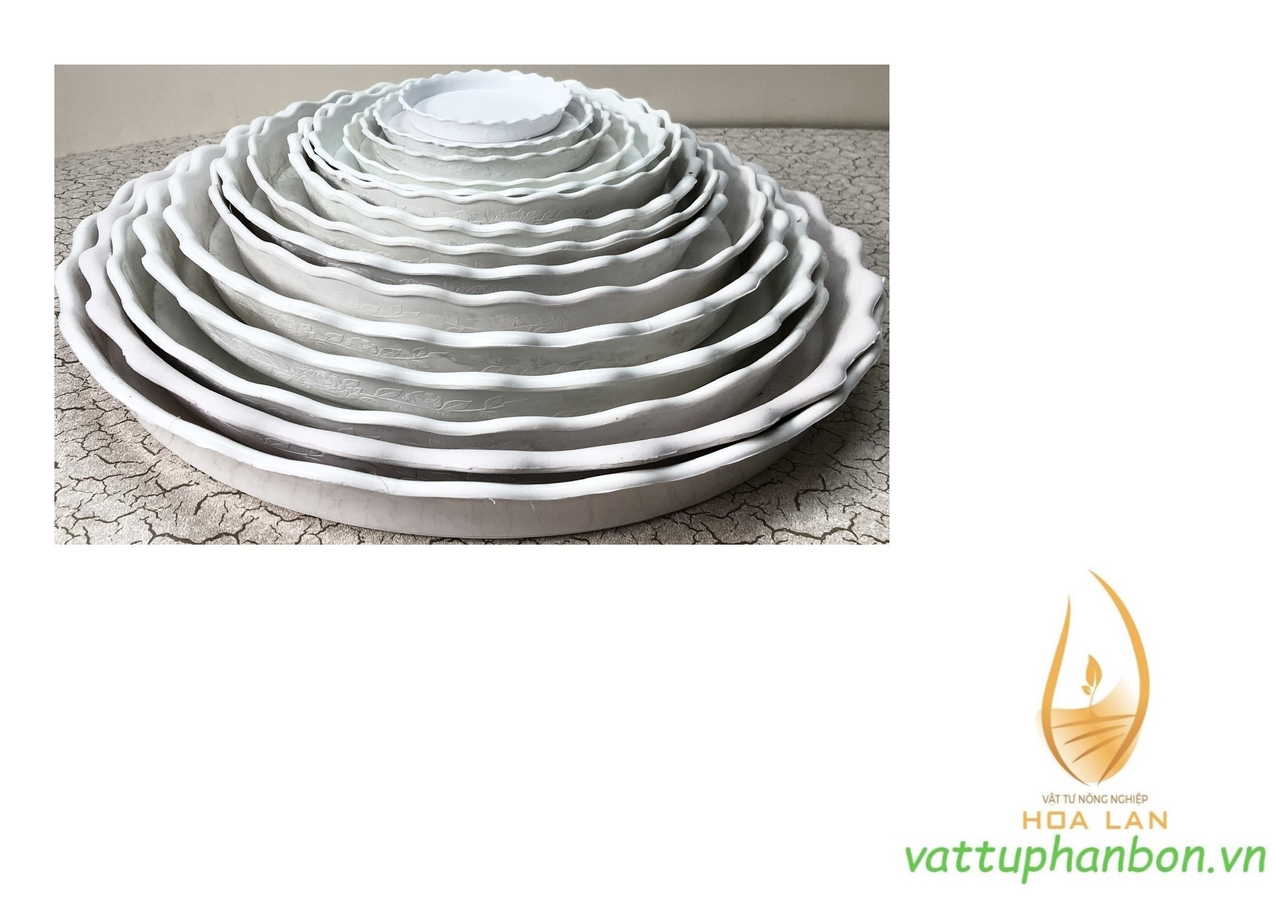 Đĩa lót chậu tròn khía Phi 24cm - #048C#