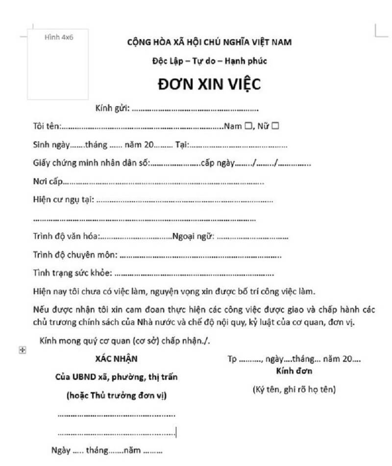 Hồ Sơ Xin Việc