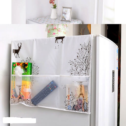 Combo: Combo: Tấm phủ tủ lạnh + set 12 con bướm nam châm trang tri.
