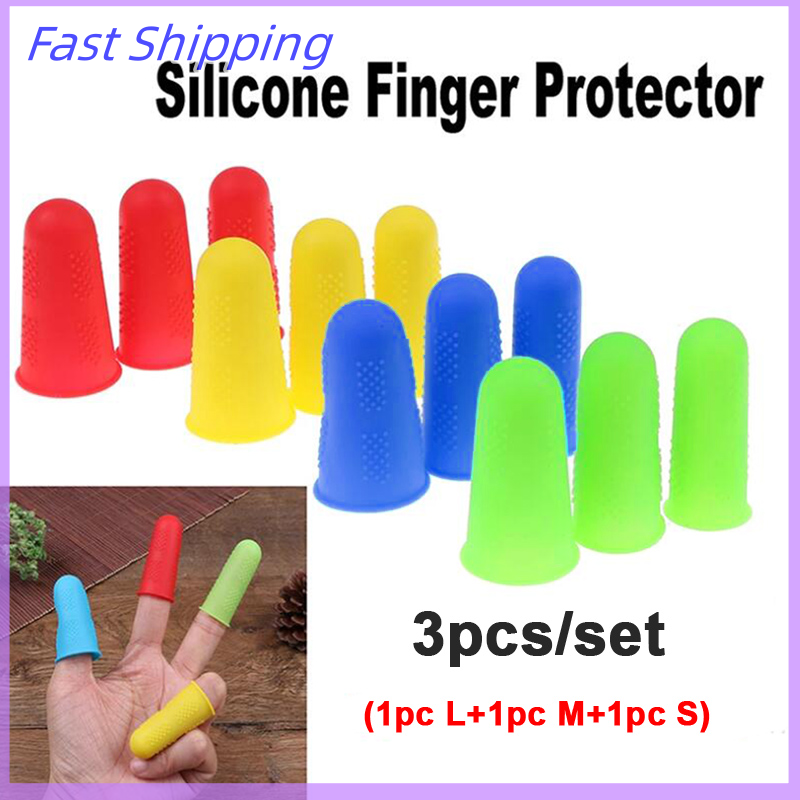 🔥🔥🔥【Fast Shipping】 3Pcs Silicone Anti-cut Heat Resistant Finger Protector Fingers Cap Cooking Tool