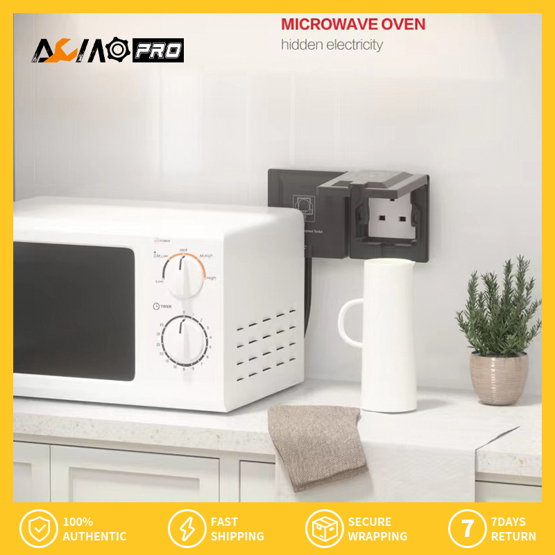 Aumopro 1PC 86 loại tường ẩn Ổ cắm ổ cắm phổ thông ổ cắm nhúng 10A/16A ổ cắm tường Bảng điều khiển Ổ cắm điện với bìa-không thấm nước Splashproof điều chỉnh độ sâu