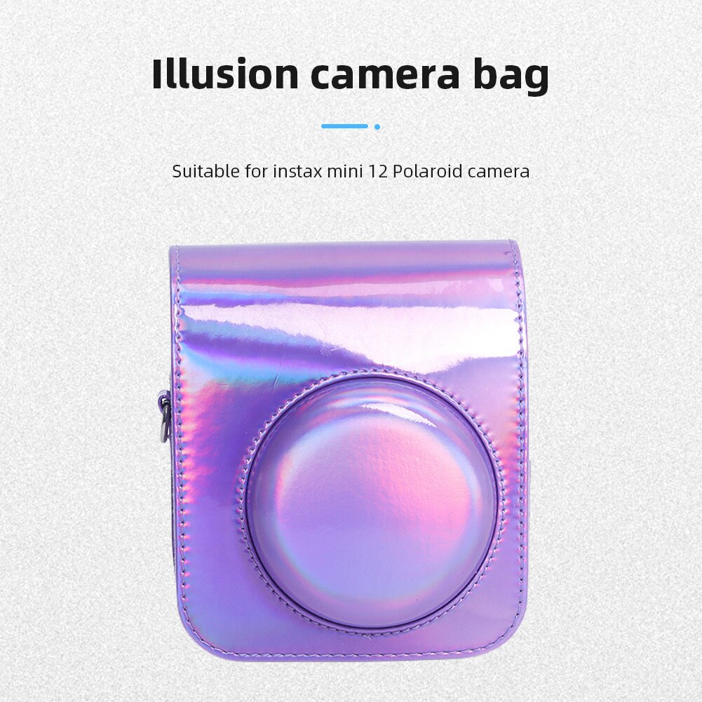 For Fujifilm Instax Mini 12 Camera Bag With Shoulder Strap For Instax Camera Protective Case PU Leather Soft Silicone Cover Bag
