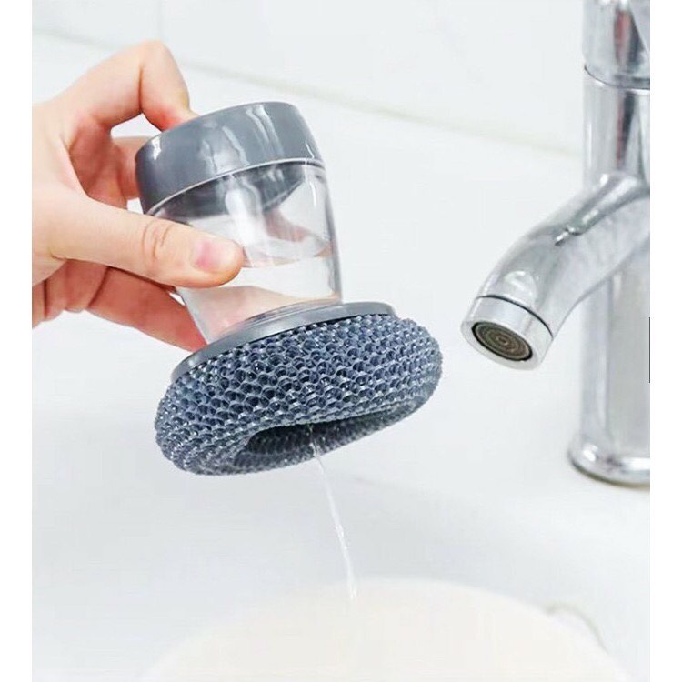 Dụng cụ cọ xoong nồi có bình đựng dầu nhả tự động, cọ rửa chén thông minh