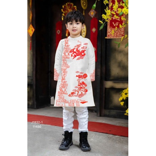 Áo dài cách tân tỳ hưu hóa rồng