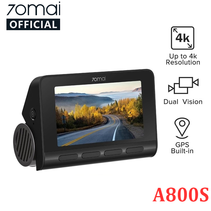 Camera hành trình ô tô Xiaomi 70mai. Bản Quốc Tế cao cấp A800SE, 4K, Wifi - Bản Quốc Tế