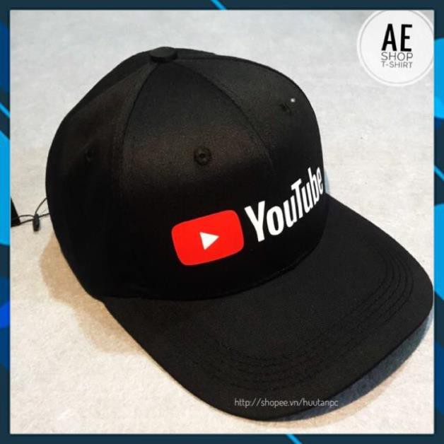 ( SALE 50%) Mũ nón in logo youtube có 2 màu nón đen trắng