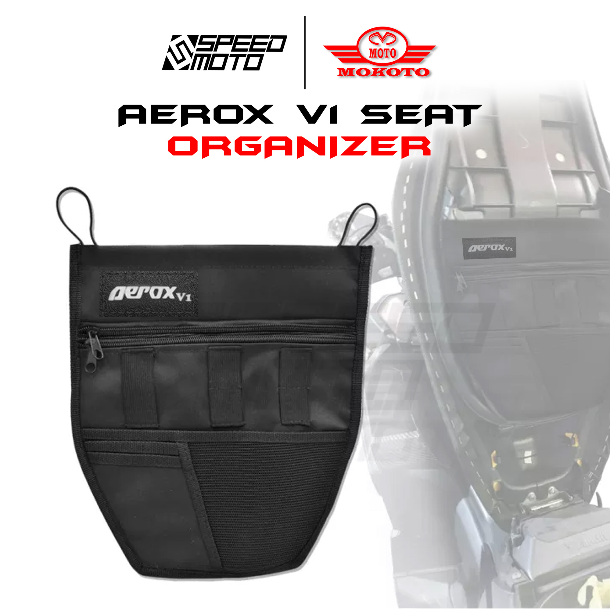 AEROX V1 UNDERSEAT ORGANIZER / 8 POCKET UNDER SEAT ORGANIZER FOR YAMAHA