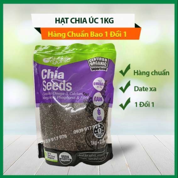 Hạt Chia Úc Phân Lẻ Gói 100Gram hạt chia hữu cơ