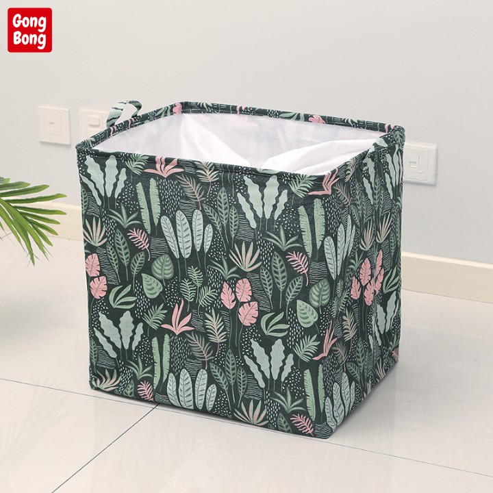 Túi Đựng Chăn Màn Quần Áo Đa Năng Vải Canvas Chống Thấm Nước Giỏ Đựng Đồ Phong Cách Vintage Thể Tích Lớn 100L Gong Bong