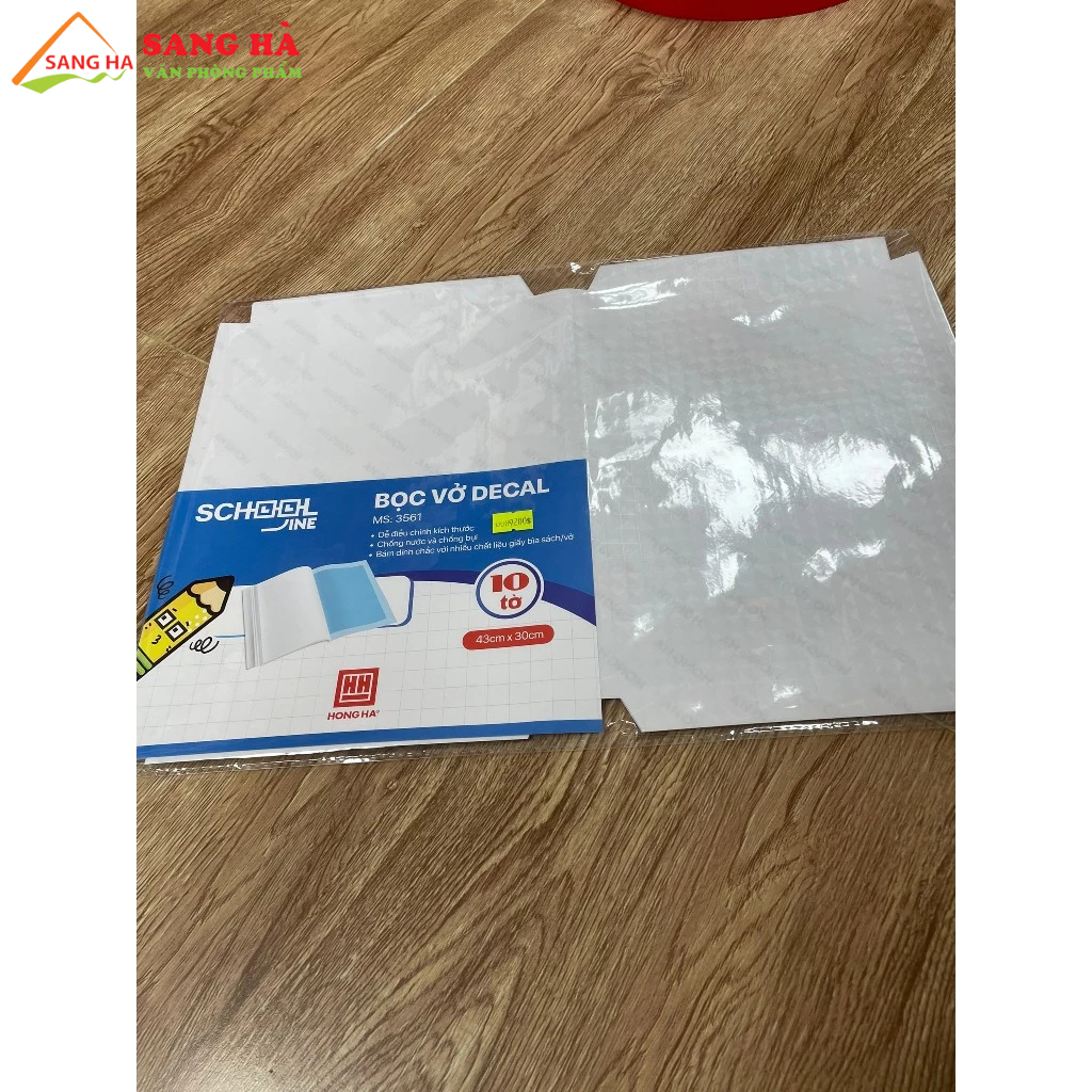 (1 Xấp 10 Tờ) Bọc sách, vở decal dán - Hồng Hà (3561 _43x30cm) (3560 _38x28cm)