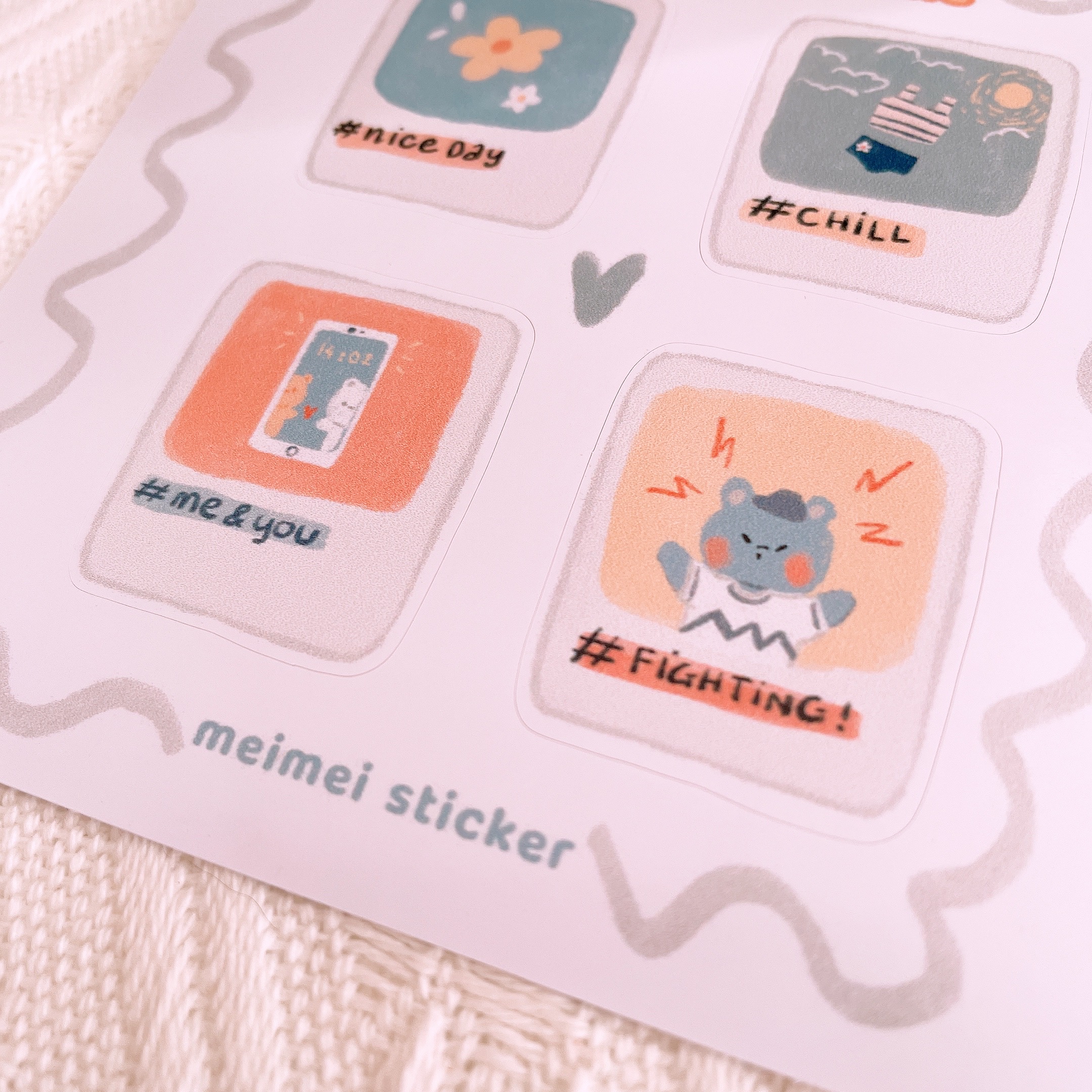 [HCM]Bé Bear - Set Sticker Pantone Mini Cute Tông Pastel