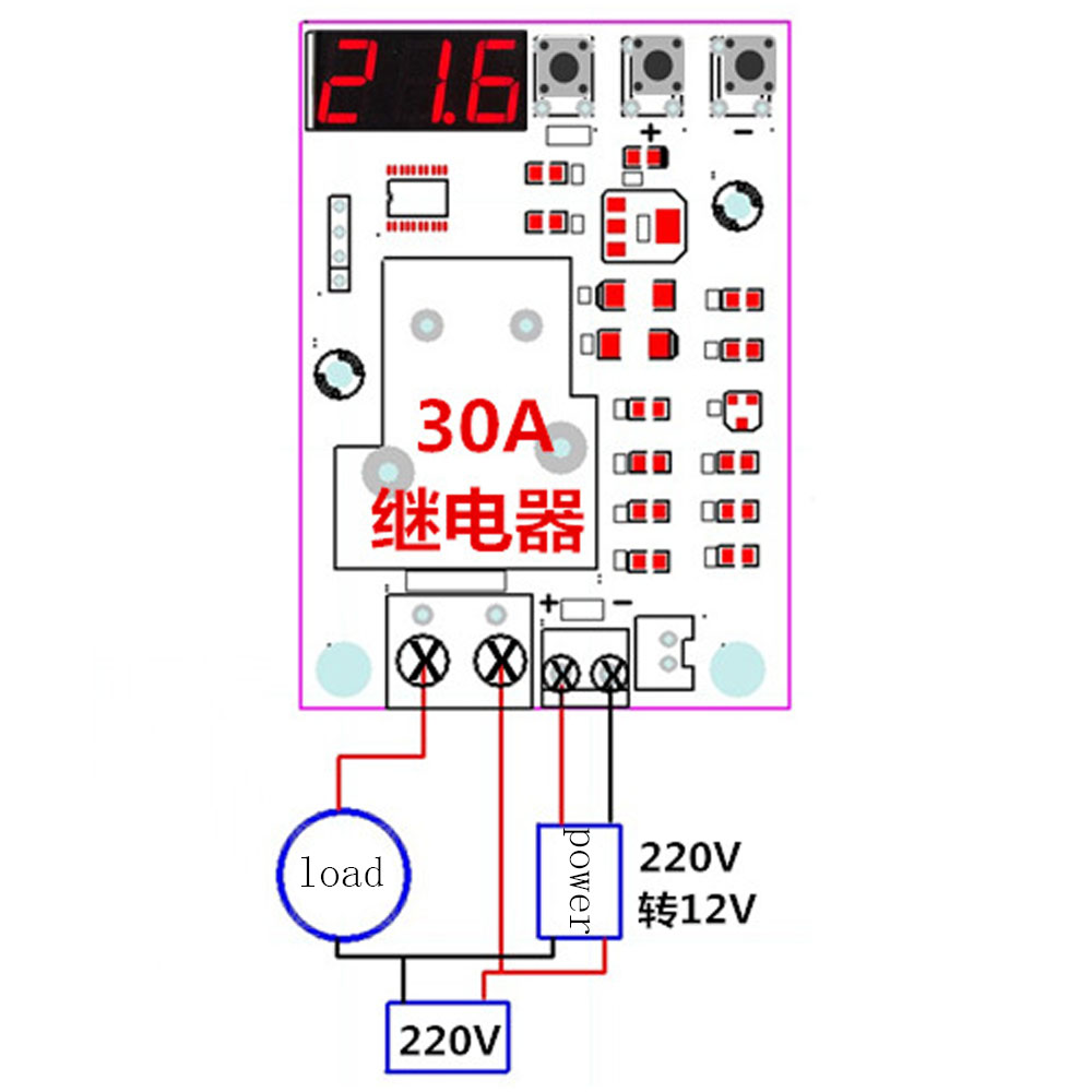 DC12V 30A Thermostat High Precision Temperature Controller Digital Display Temperature Control Board Constant Temperature Switch