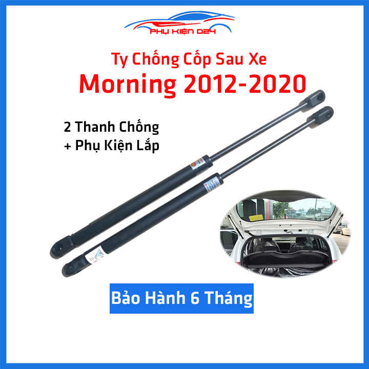 Bộ 2 ty thủy lực, ben hơi chống cốp sau ô tô Morning 2012-2020 kèm phụ kiện lắp