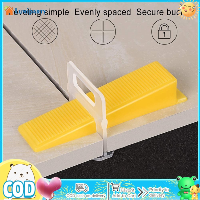 100 Pcs/set Tile Clamp Tile Leveling System Kit Tile Laying Flooring Wall Leveling Construction Tools