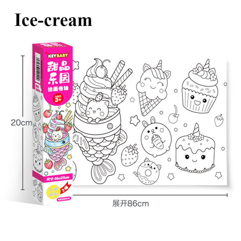Coloring Paper Roll for Kid Mess Free Sticky Drawing Paper Roll