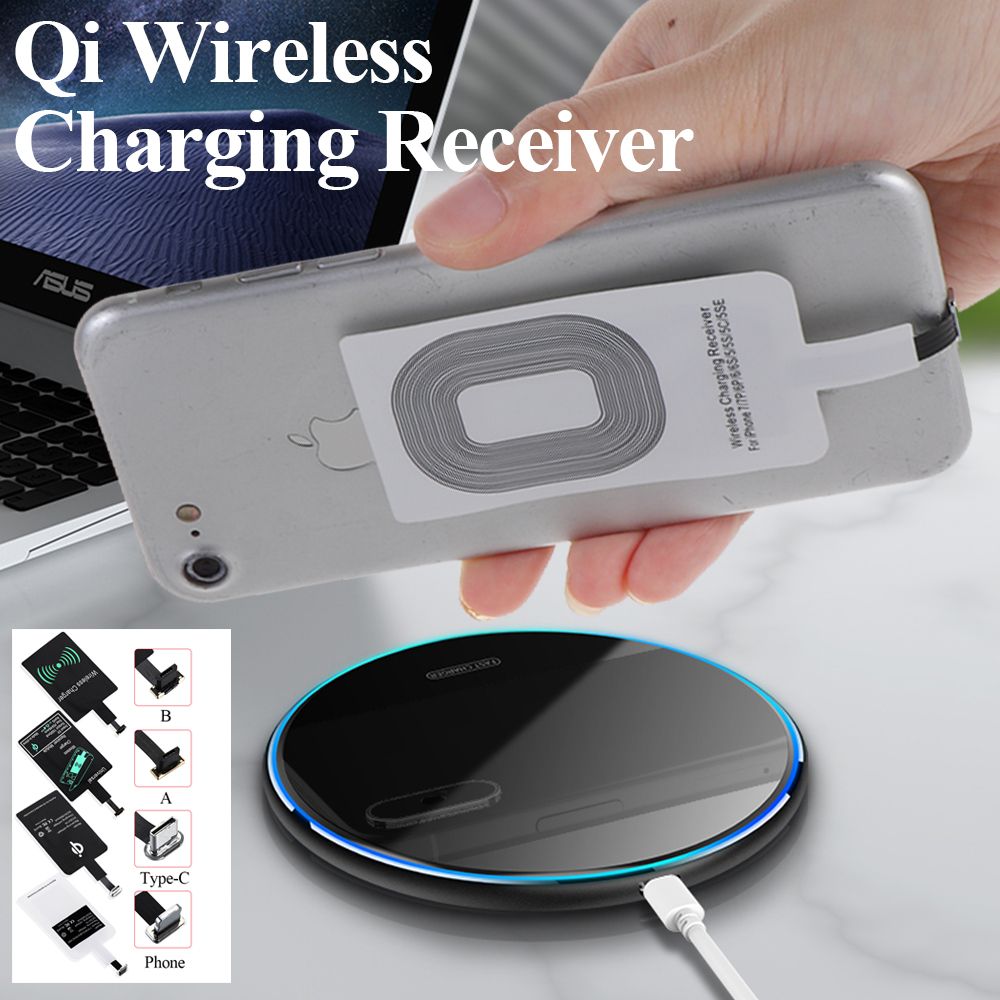 BUCHE Home, Office, Public Area High Efficiency Lightweight Universal Fast Charger Reception Coil Wireless Charging Receiver Accept Wire Receipt Connector