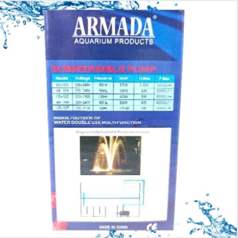 Pompa aquarium kolam ARMADA AR 103 Submersible PUMP