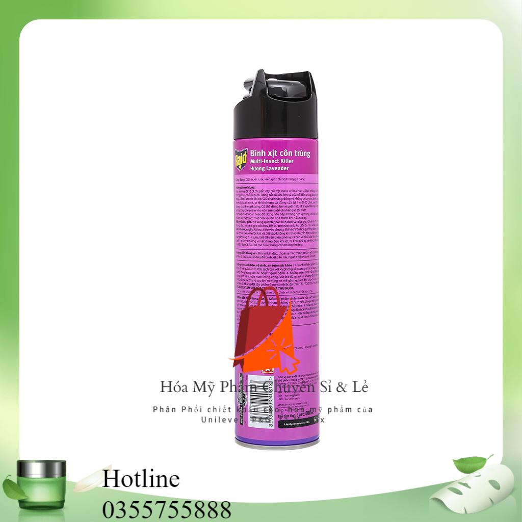 Raid Xịt côn Trùng Chai 600 ml + Tặng Thêm 100ML