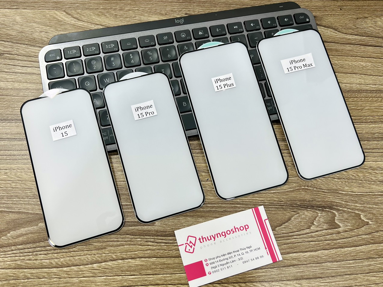 Kính cường lực full màn hình iPhone 15 Pro Max - iPhone 15 Pro - iPhone 15 Plus - iPhone 15
