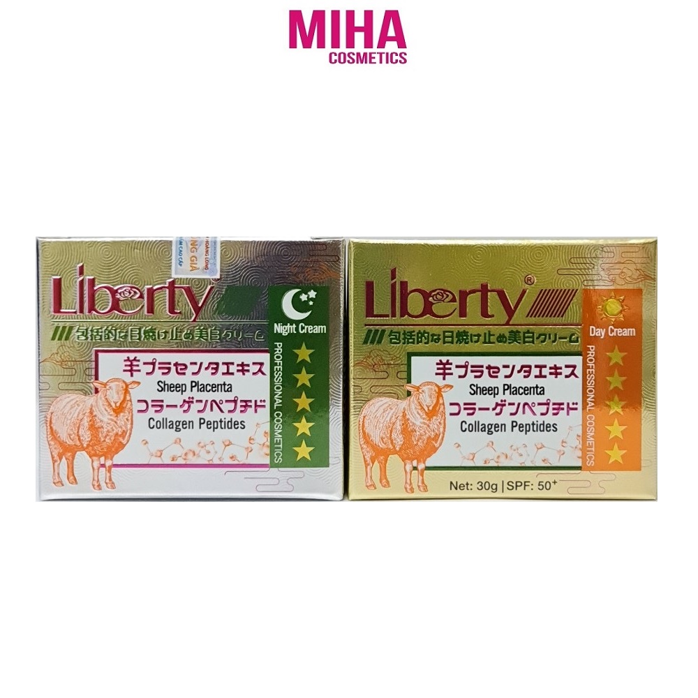 Kem nhau thai cừu dưỡng trắng da liberty ban ngày hoặc ban đêm 30g nhật bản