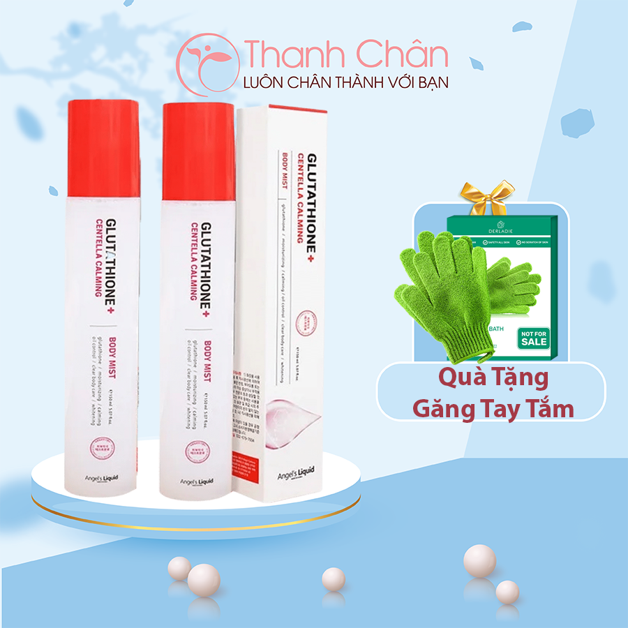 Xịt Mụn Lưng Angels Liquid -Xịt Giảm Mụn Mờ Thâm Làm Trắng Sáng Da Angels Liquid Glutathione+ Centella Calming Body Mist