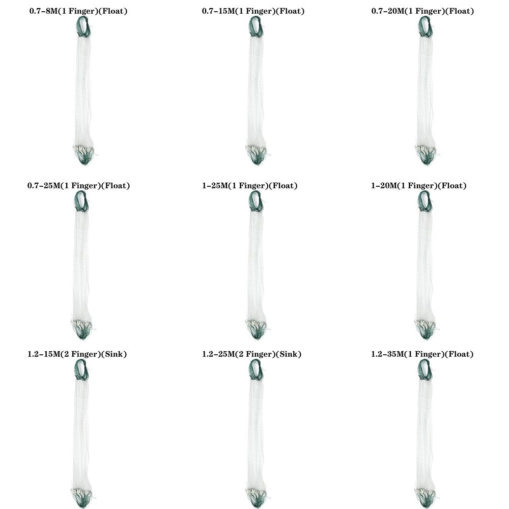 8/15/20/25m Durable Nylon Fish Network Hand Cast Monofilament Fishing Net Float Trap Single Mesh Netting Tackle Tool Accessories. 