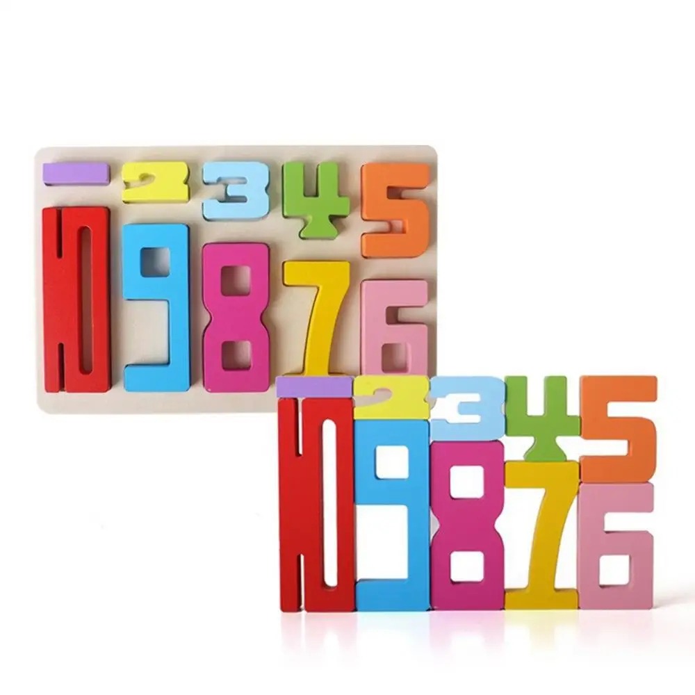 Puzzle Board Wooden Digital Building Blocks Large Particle Balance Game ...