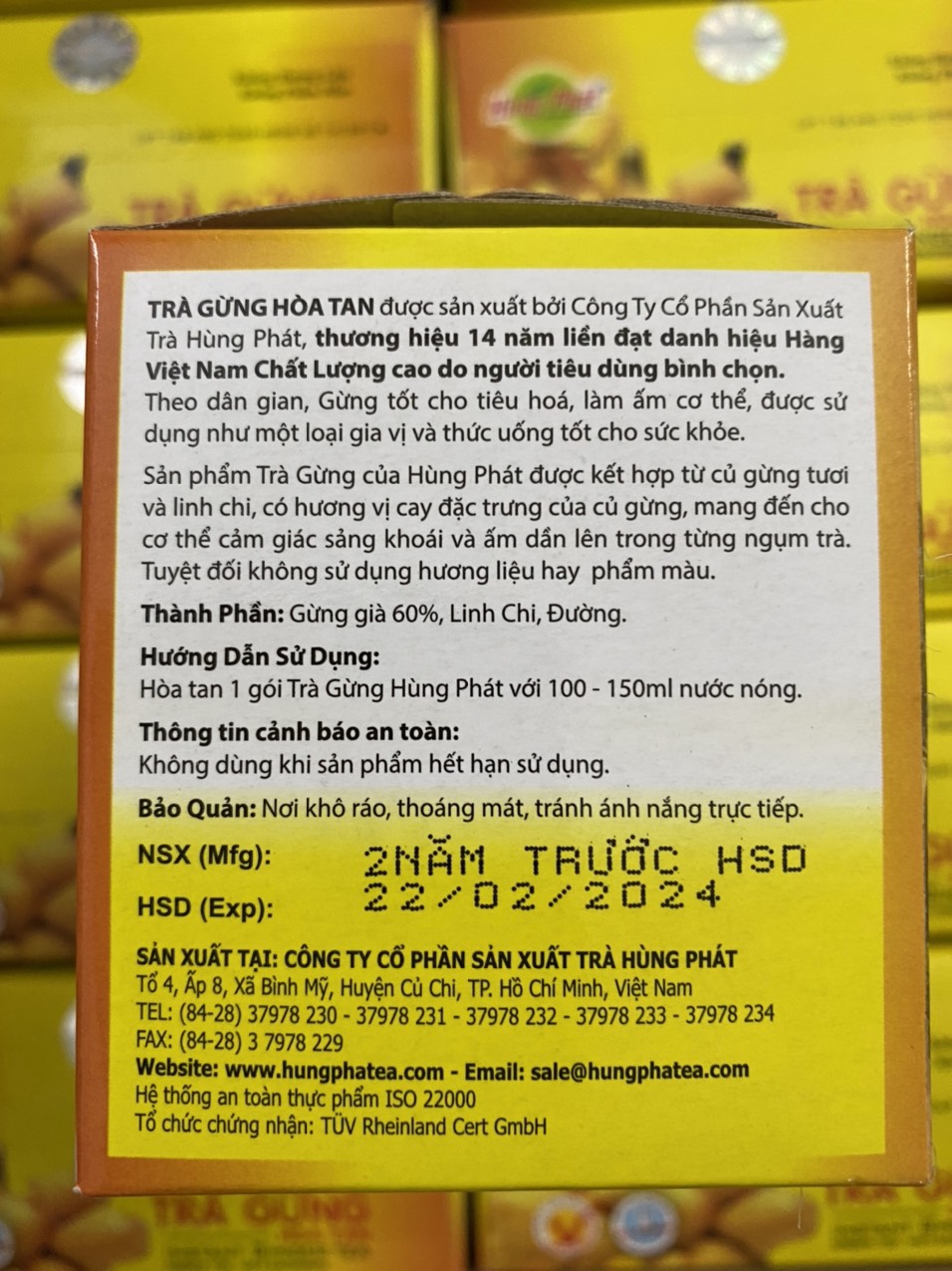 Trà gừng hòa tan Hùng Phát