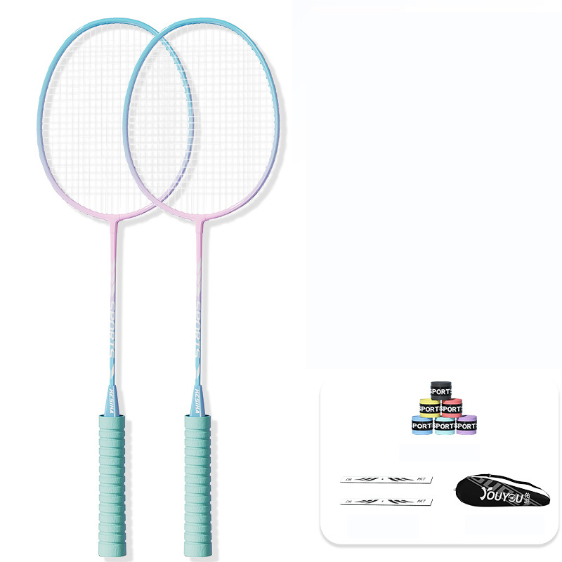 Kai Si Ke Badminton racket authentic new lightweight alloy double racket durable and durable offensive racket set