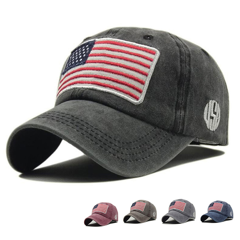 Minwen USA American Flag Patch Hat Military Tactical Operator Detachable Baseball Cap
