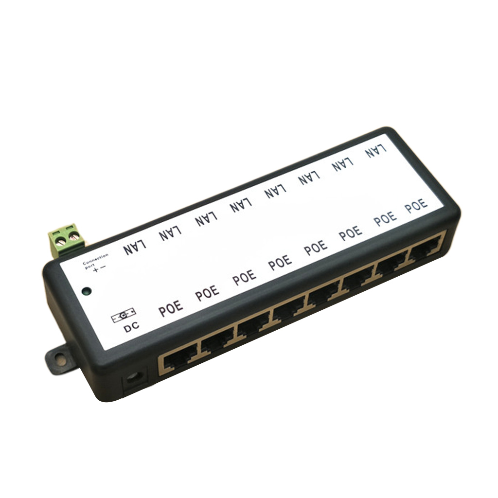 DC12-48V 10/100Mbps POE Splitter for CCTV Network POE Camera Power Over Eth