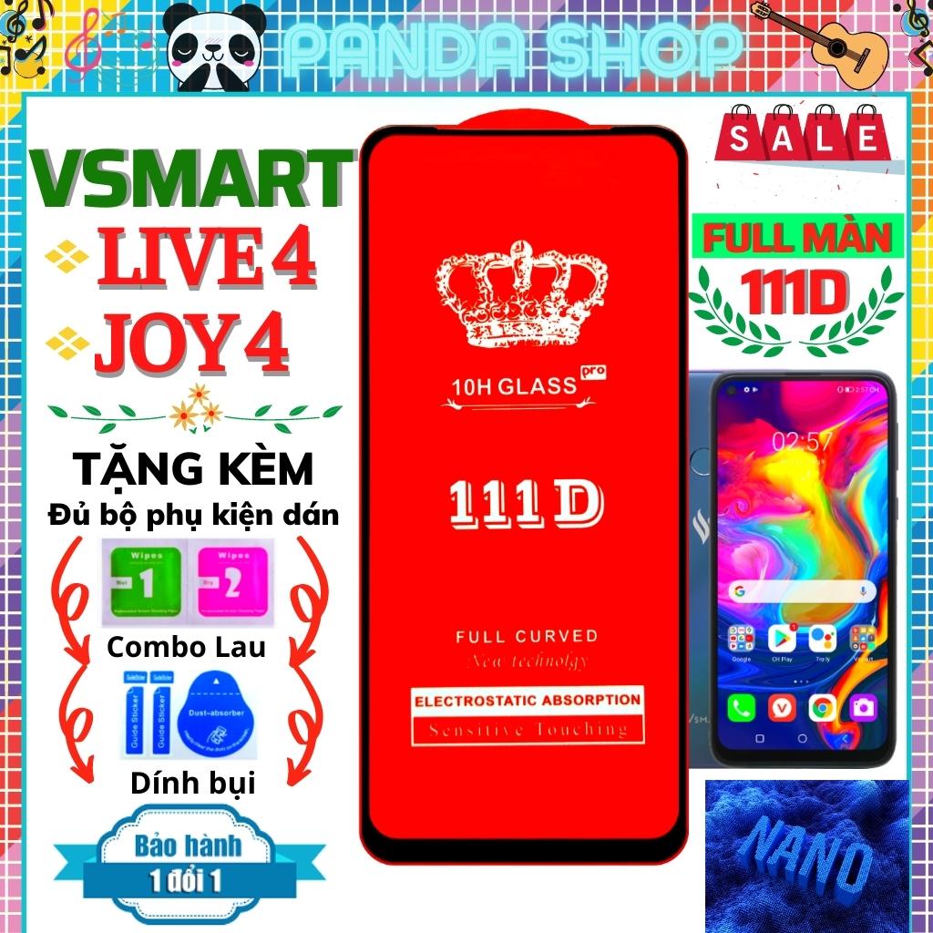 Kính cường lực vsmart joy 4 live 4 dán full màn hình 111D trong suốt - Độ cứng cực cao bảo vệ thoại vỡ màn hình.