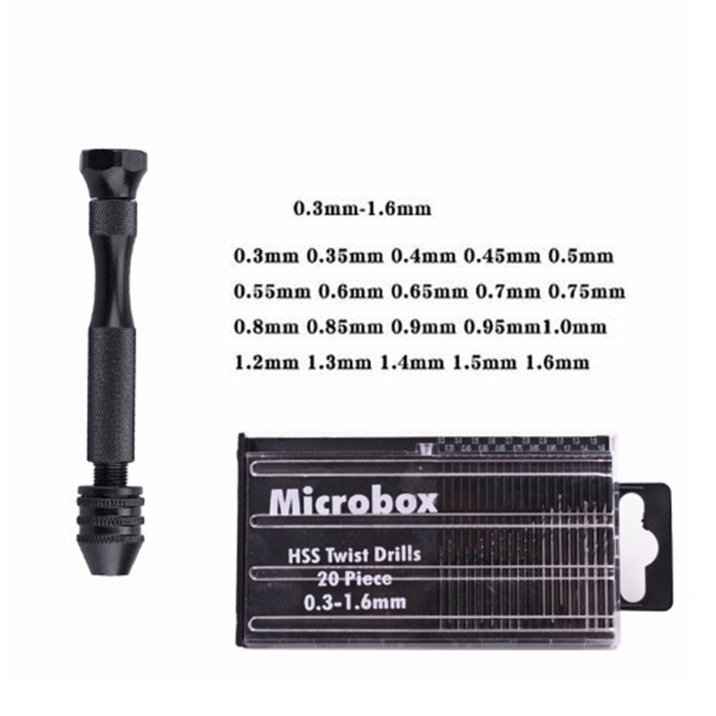 Mini Aluminum Hand Drill With Keyless Chuck Hss Steel Twist Drill Bit ...