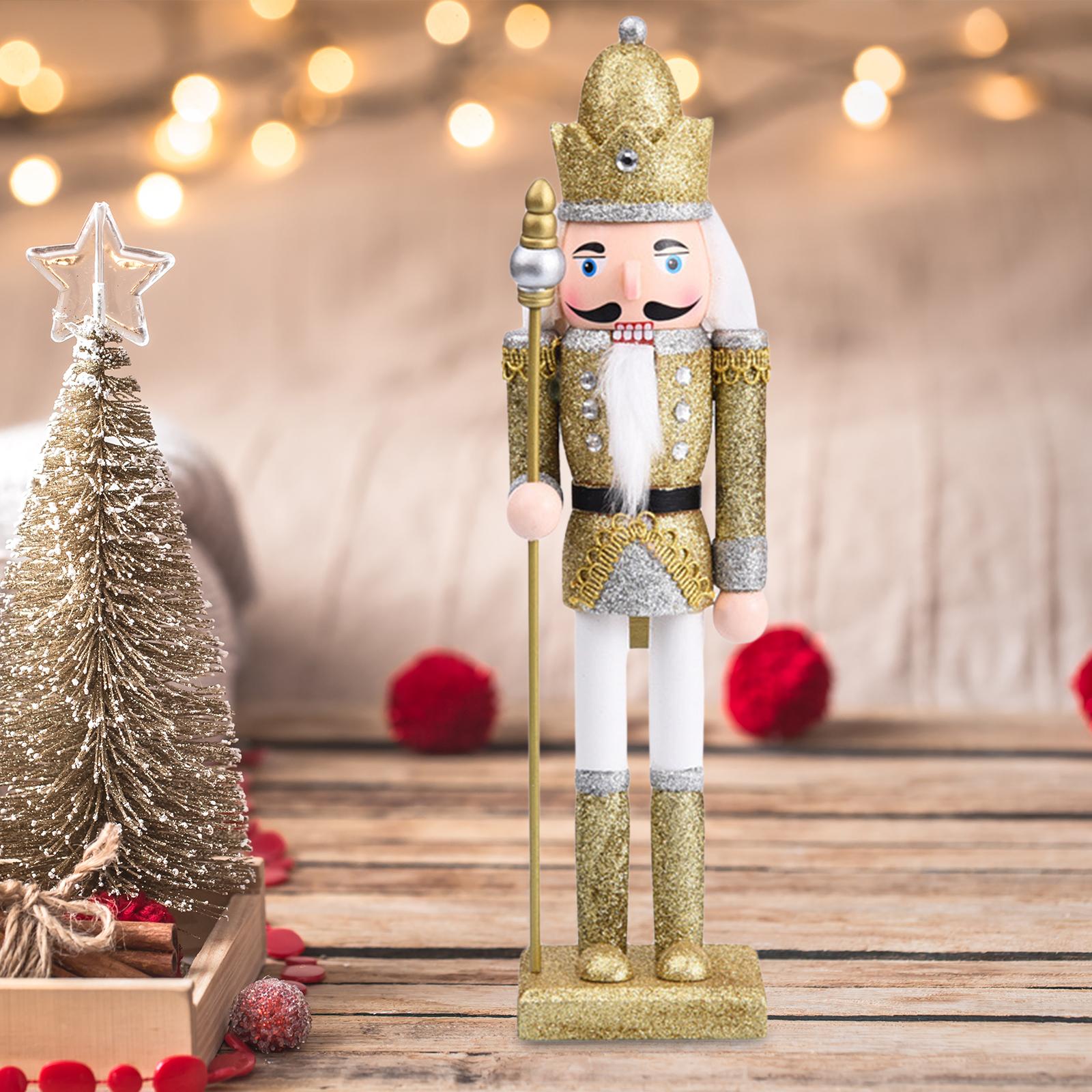 Blesiya Nutcracker Soldier Figure Decor, Christmas Nutcracker Figures, Xmas Nutcracker, Wooden Nutcracker for Kids Gifts Party Decor