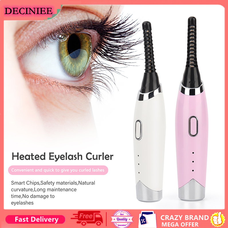 Portable Electric Heated Eyelash Curler USB Rechargeable Curler Lasting Eyelash Ironing Makeup Curling Tool Beauty Accessories