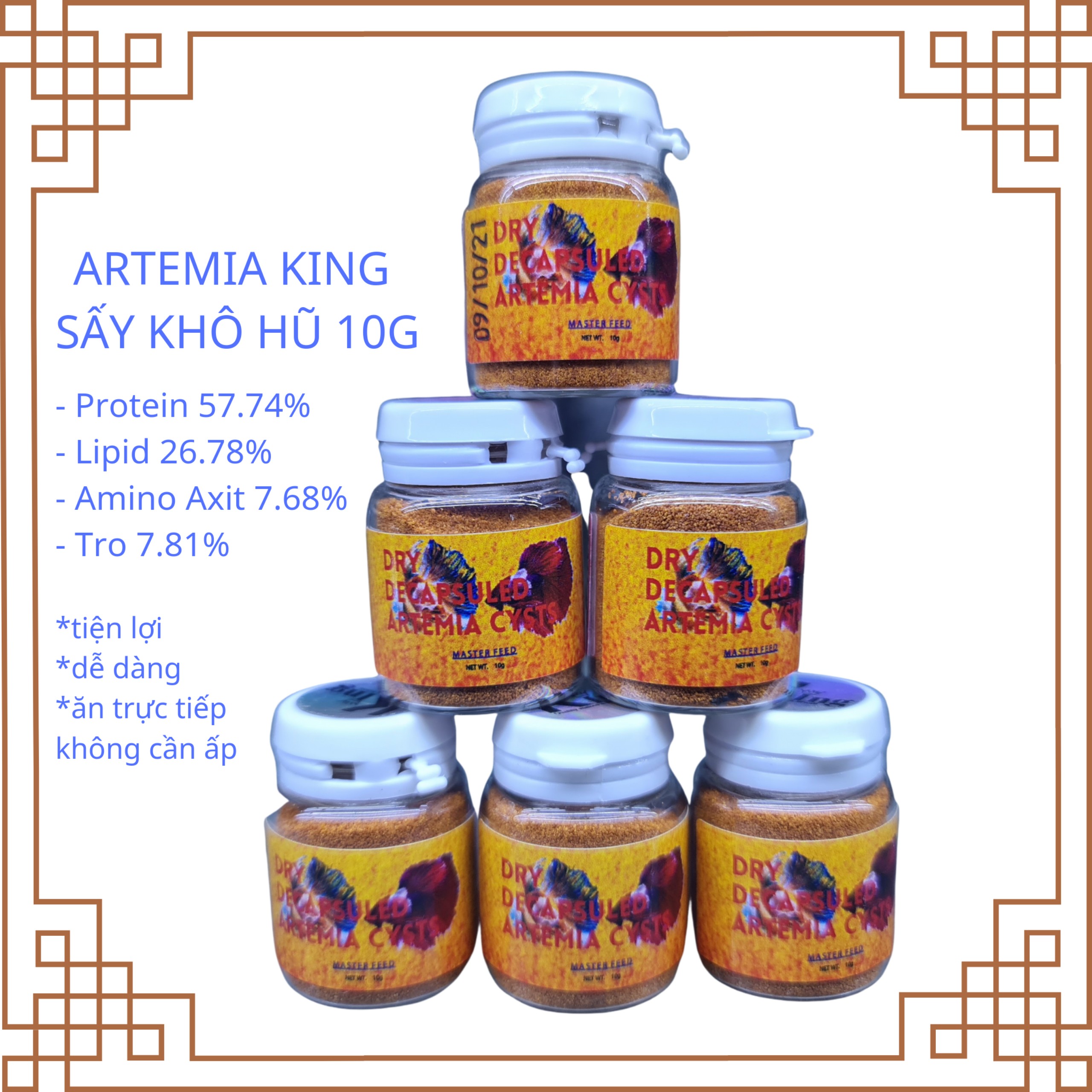 Thức ăn cho cá 7 màu cá betta và cá cảnh nhỏ Artemia khô