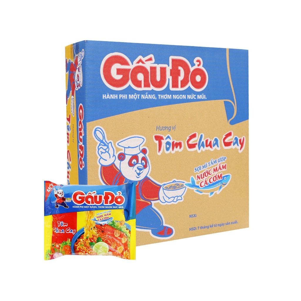 Combo 5 Gói Mì Gấu Đỏ tôm chua cay gói 63g