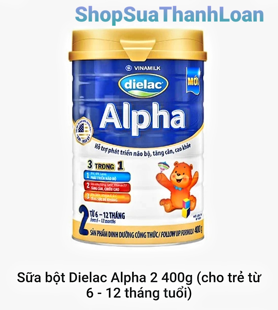 (Expiration Date August 2027) Combo 2 Cans of Dielac Alpha 2 Powdered Milk 400g (for Children 6 - 12 Months Old)