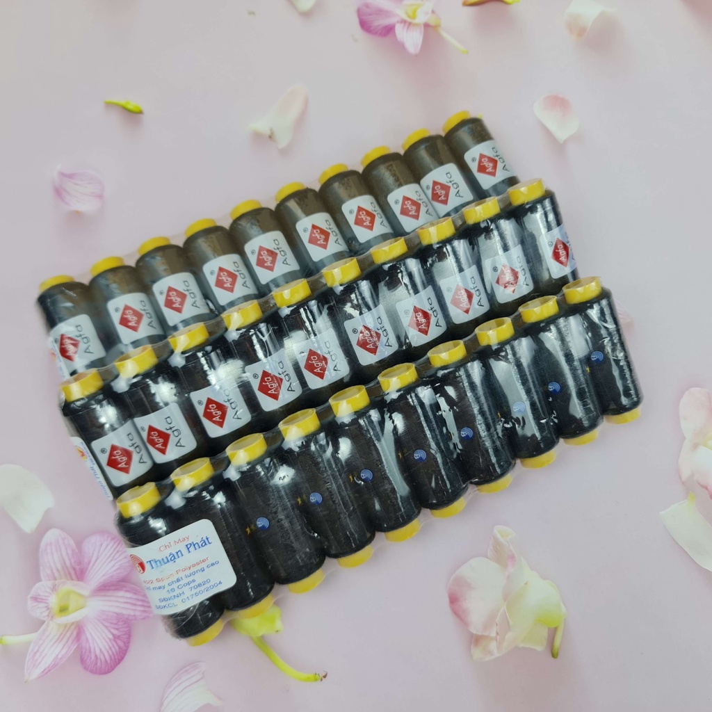 [SIÊU RẺ] 10 cuộn chỉ AGFA Thuận Phát 2000-2500m/ vỉ đủ màu - trắng - đen