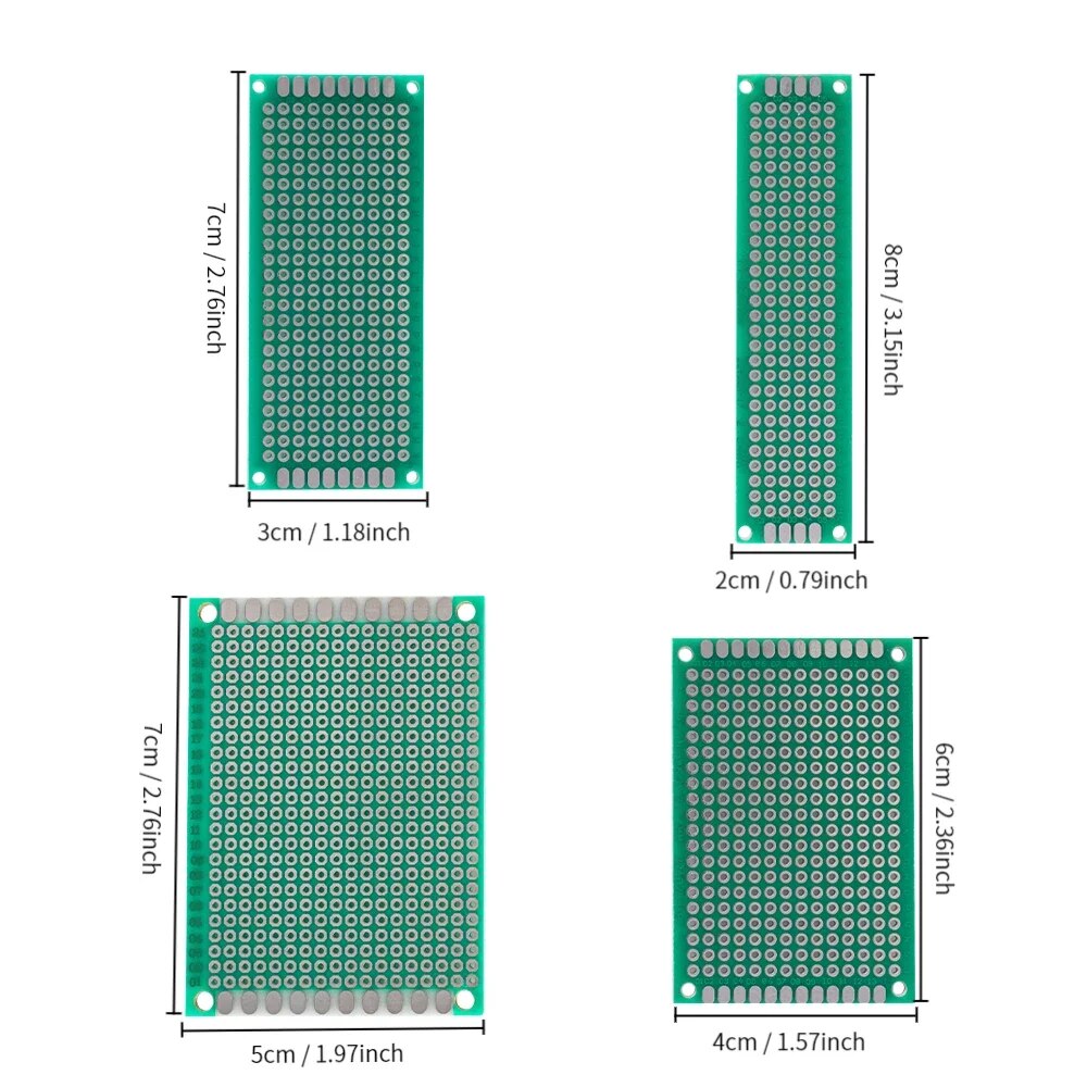 20PCS/Lot 5x7 4x6 3x7 2x8cm Prototype Single Sided Prototype PCB Diy Universal Printed Circuit PCB Board Prototype PCBs Kit Set