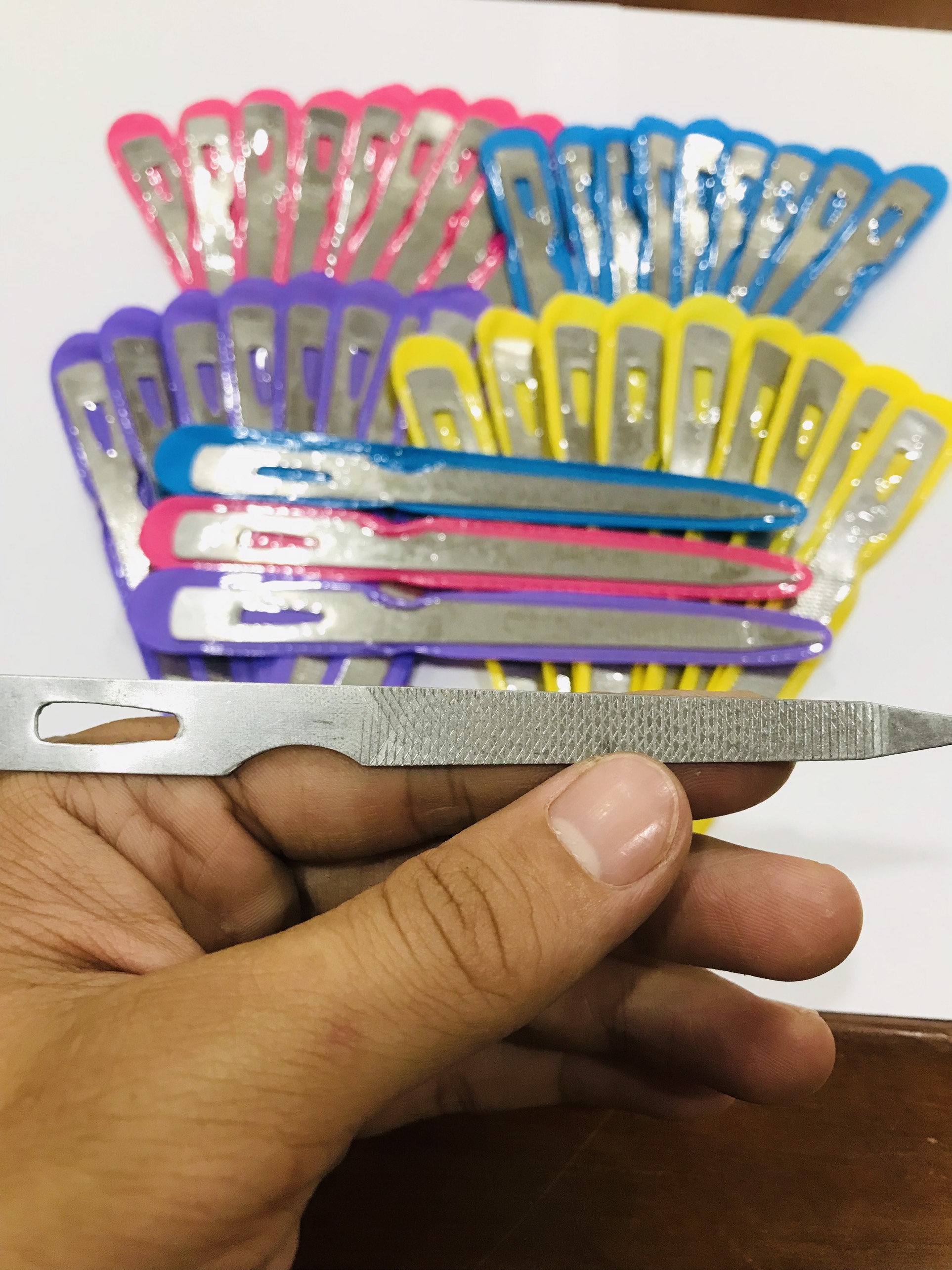 Set 10cây Dũa móng tay thép,cây lấy khóe móng (hình thật,12.5cm)
