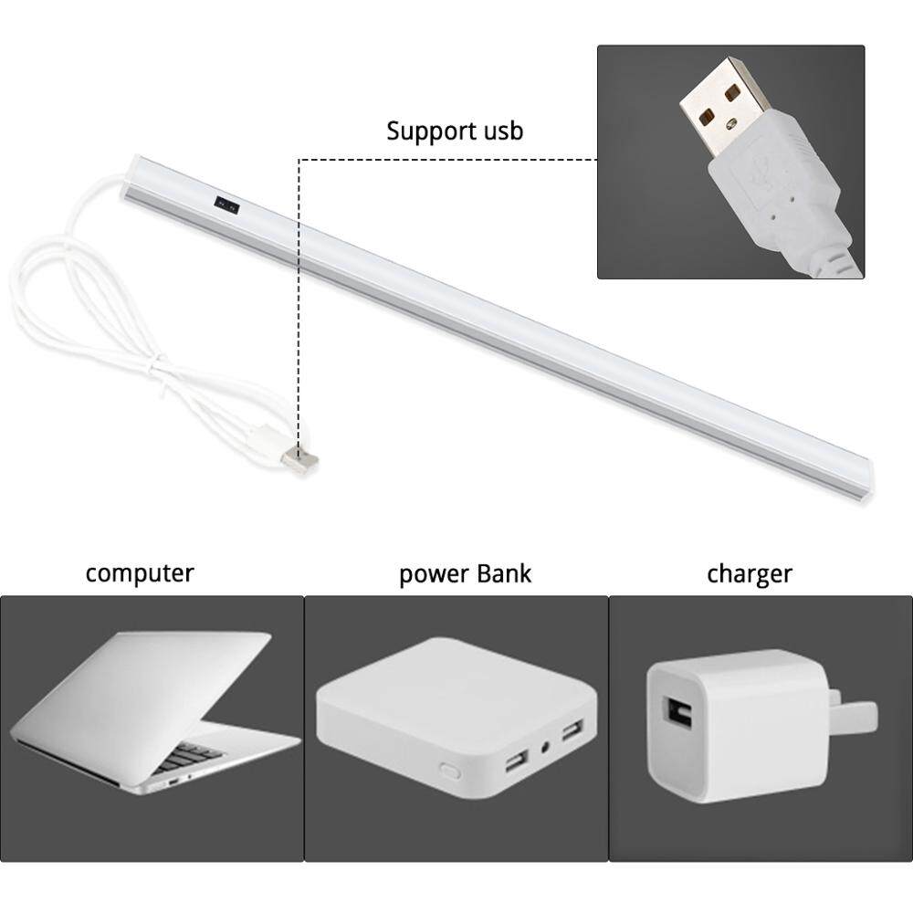 JustLiving Đèn LED Nhà Bếp Thông Minh Chạy Bằng USB 5V Đèn Cảm Biến Quét Tay Đèn Nền Độ Sáng Cao Cho Tủ Quần Áo Ngăn Kéo 30/40/50cm